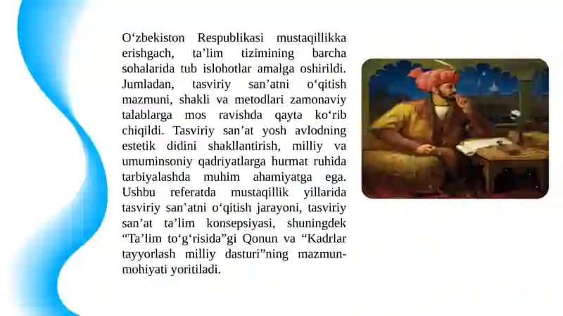 Mustaqillik yillaridagi tasviriy san’atni o’qitish 3