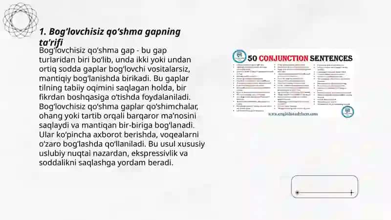 Bogʻlovchisiz qoʻshma gap va tinish belgilarining ishlatilishi 3