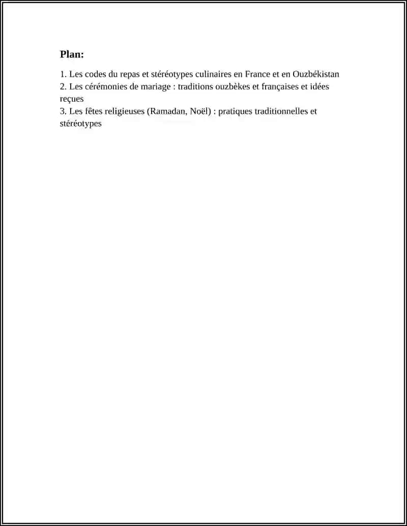 LA COMPARAISON DES TRADITIONS FRANÇAISES ET OUZBÉKES.LES STÉRÉOTYPES 3