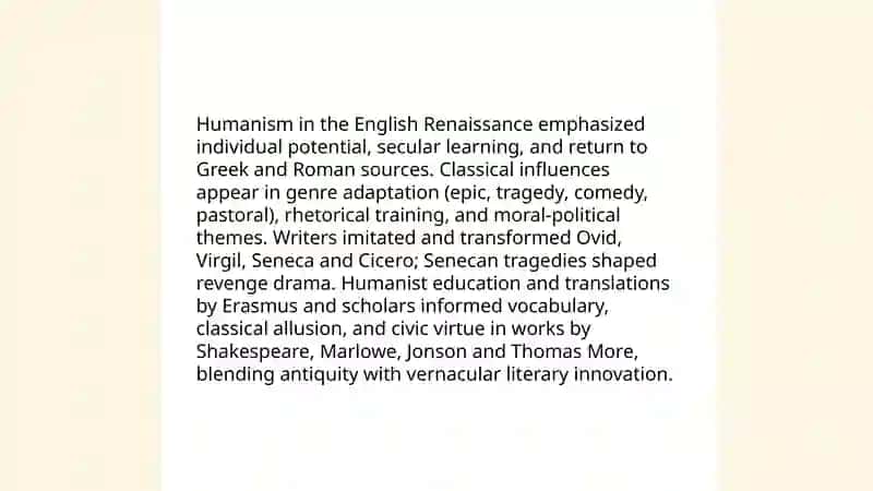 Renaissance in English literature 3