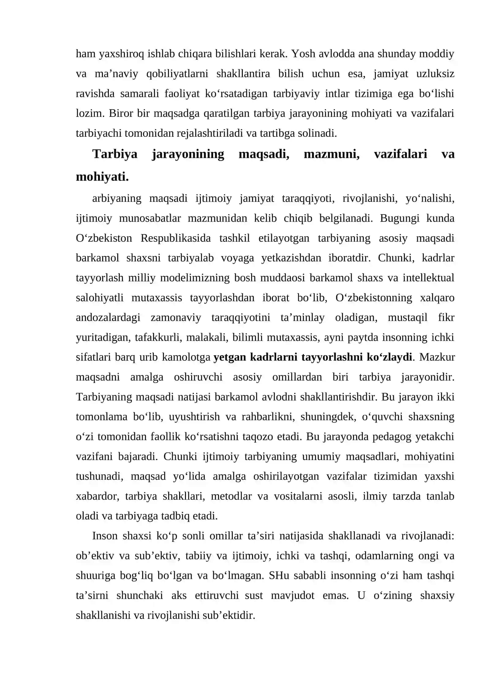 Tarbiya jarayonining mazmuni va mohiyati 3