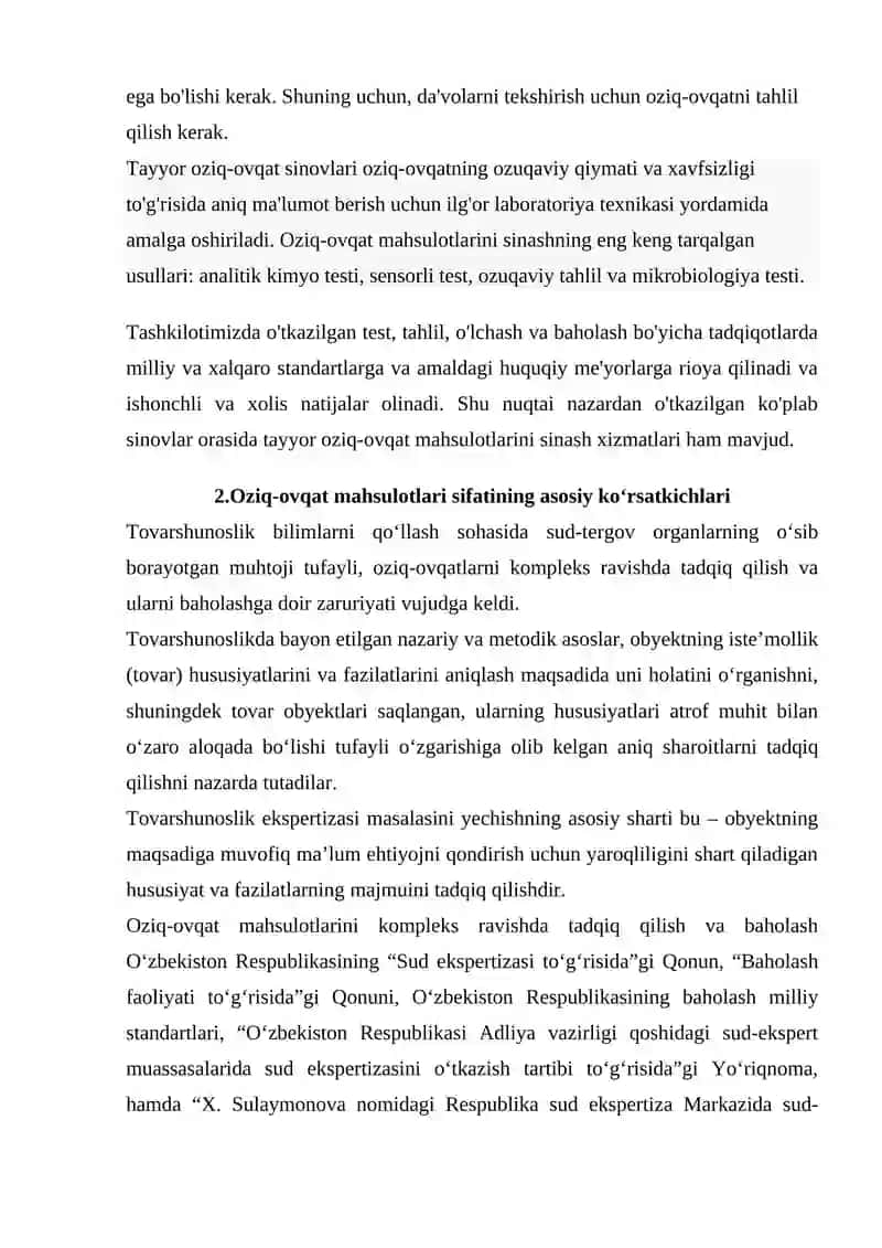 Tayyor taomlar sifatini nazorat qilish va baholash 3