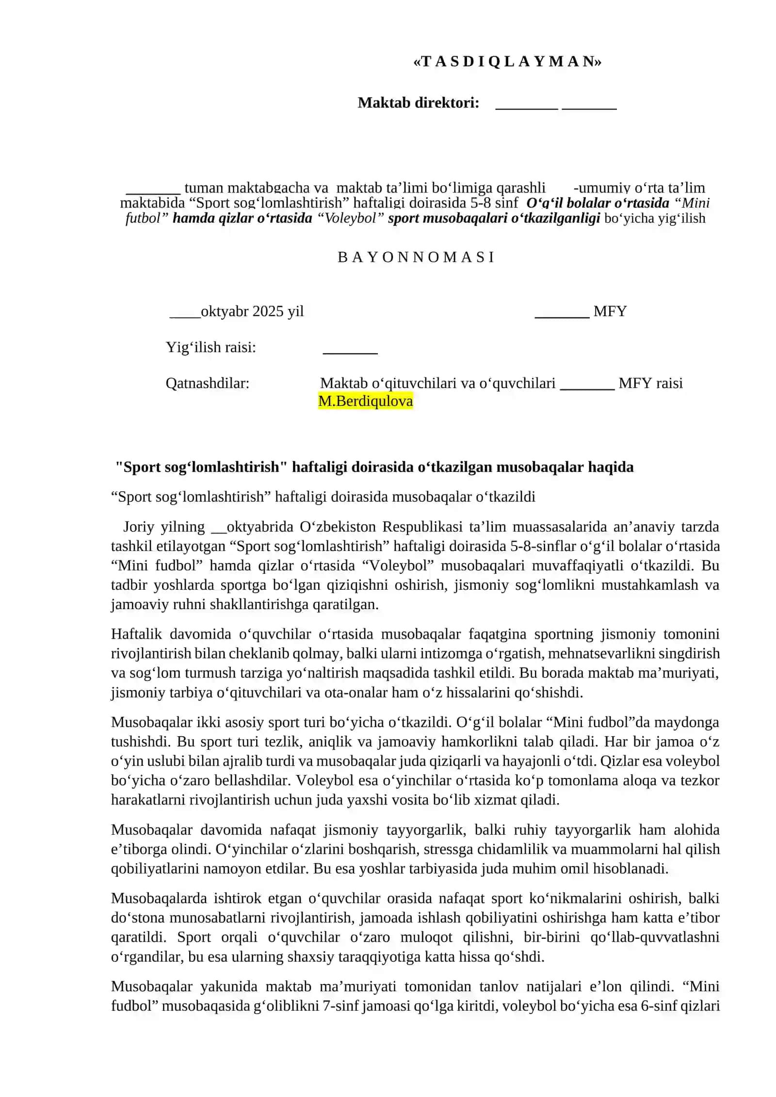 Vazir kubogi musobaqasi 3