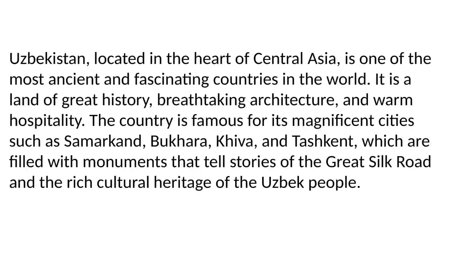The Sightseeing of Uzbekistan 3