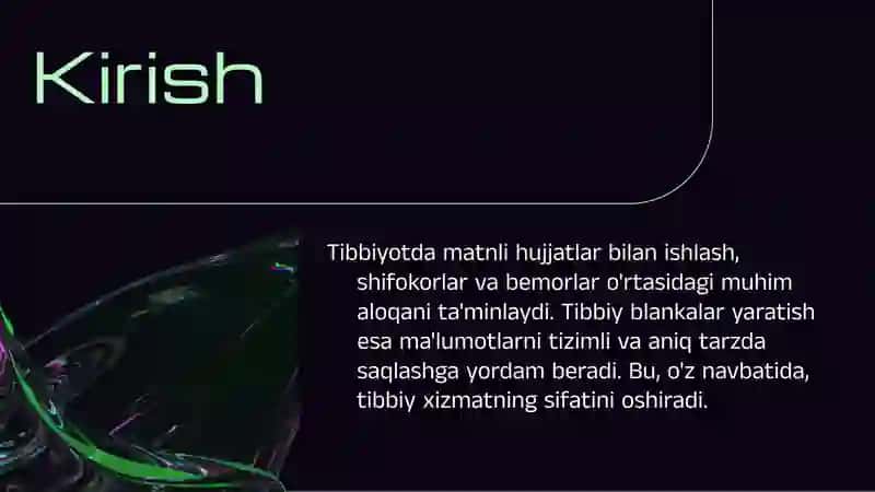 Tibbiyotda matnli hujjatlar bilan ishlash 3