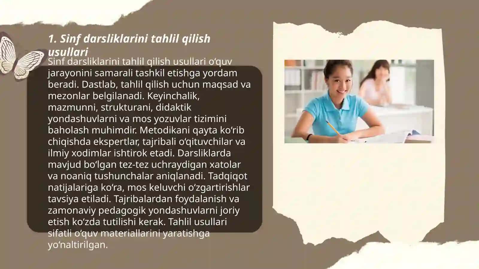 Sinf darsliklarini tahlil qilish usullari 3