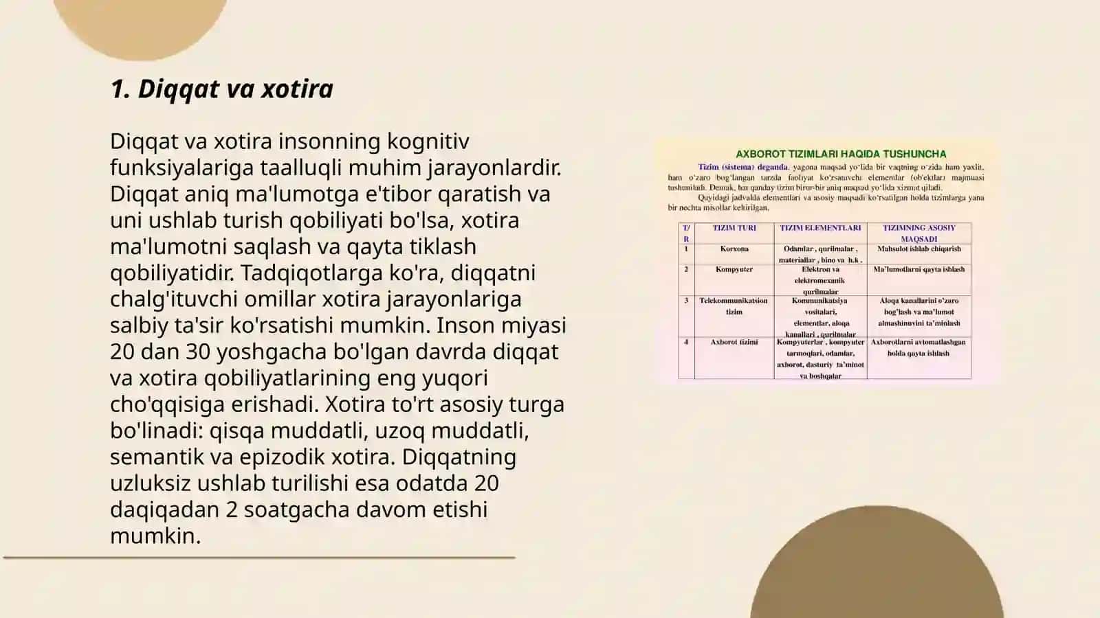 Diqqat va xotira 3
