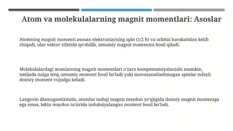 Atom va molekulalarning magnit momentlari 3