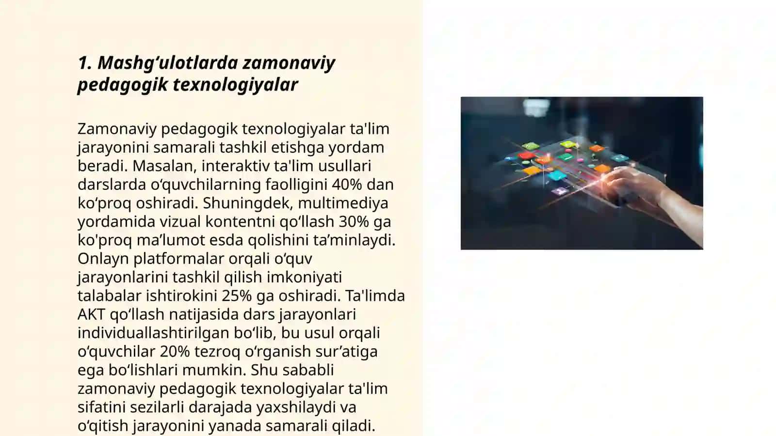 Mashgʻulotda tarbiyachining innovatsion yondashuvi 3