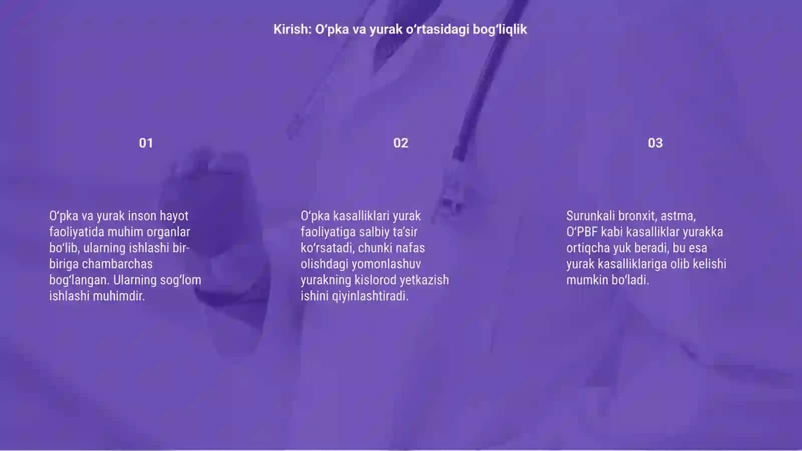 O'pkaning kasalliklari natijasida Yurak kasalliklari 3