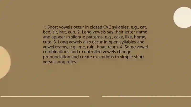 Reading rules of English vowels 3