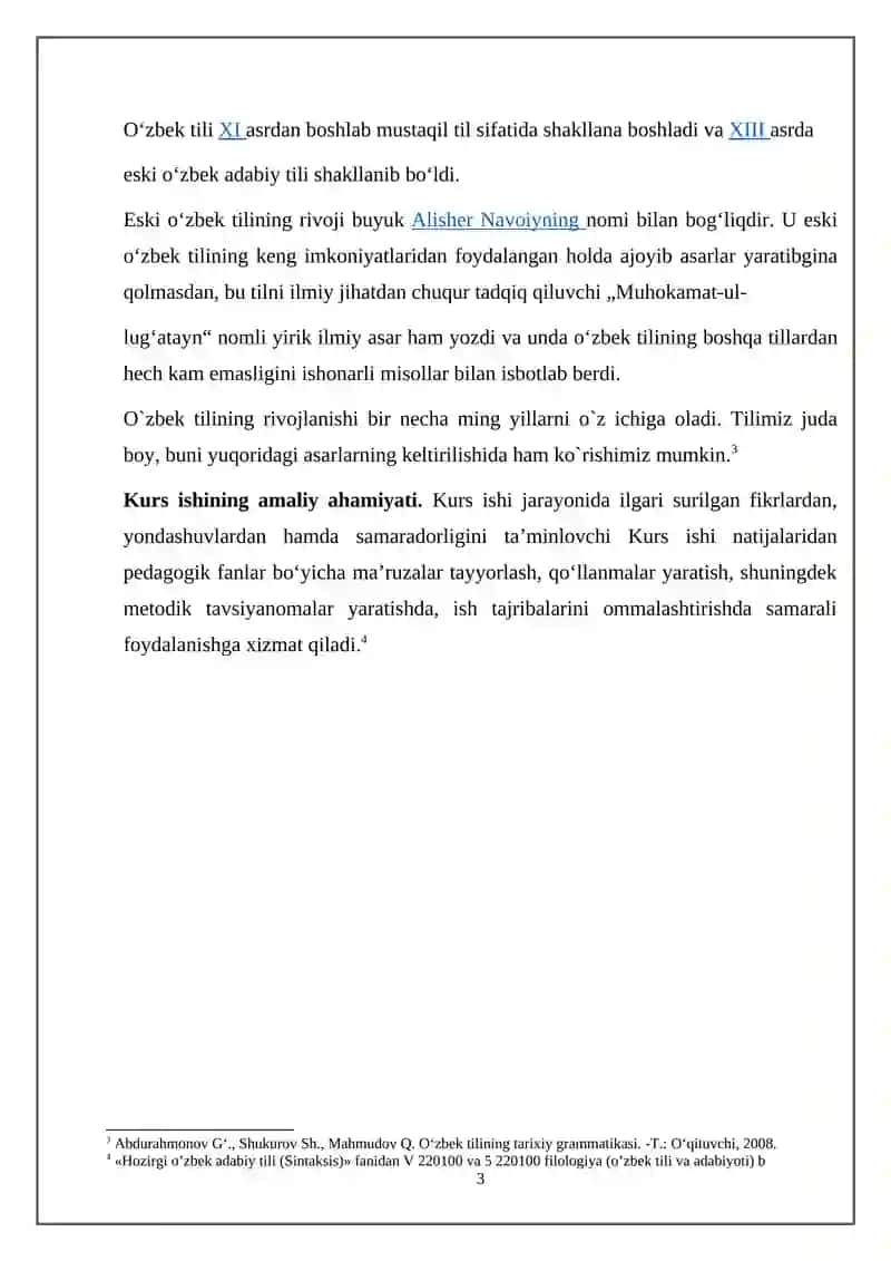 HOZIRGI O‘ZBEK ADABIY TILI” KURSI 3