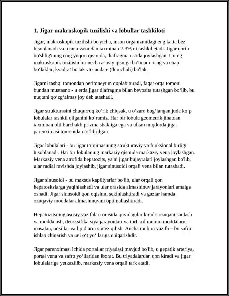 Jigar va Oshqozon osti bezining tuzilishi 3