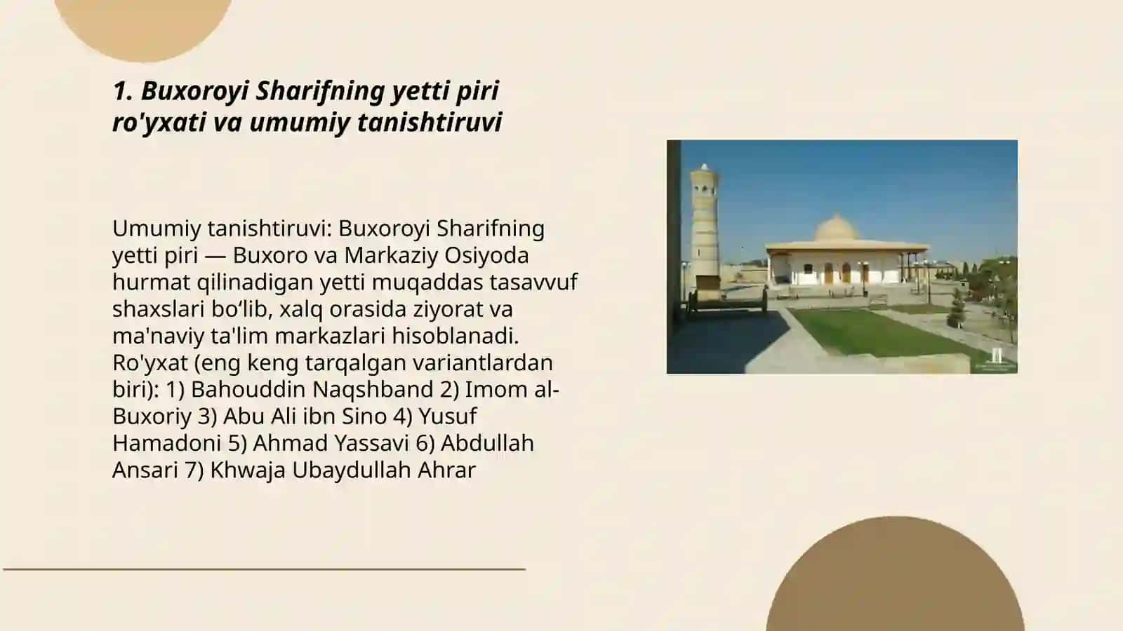 Buxoroyi Sharifning yetti piri 3