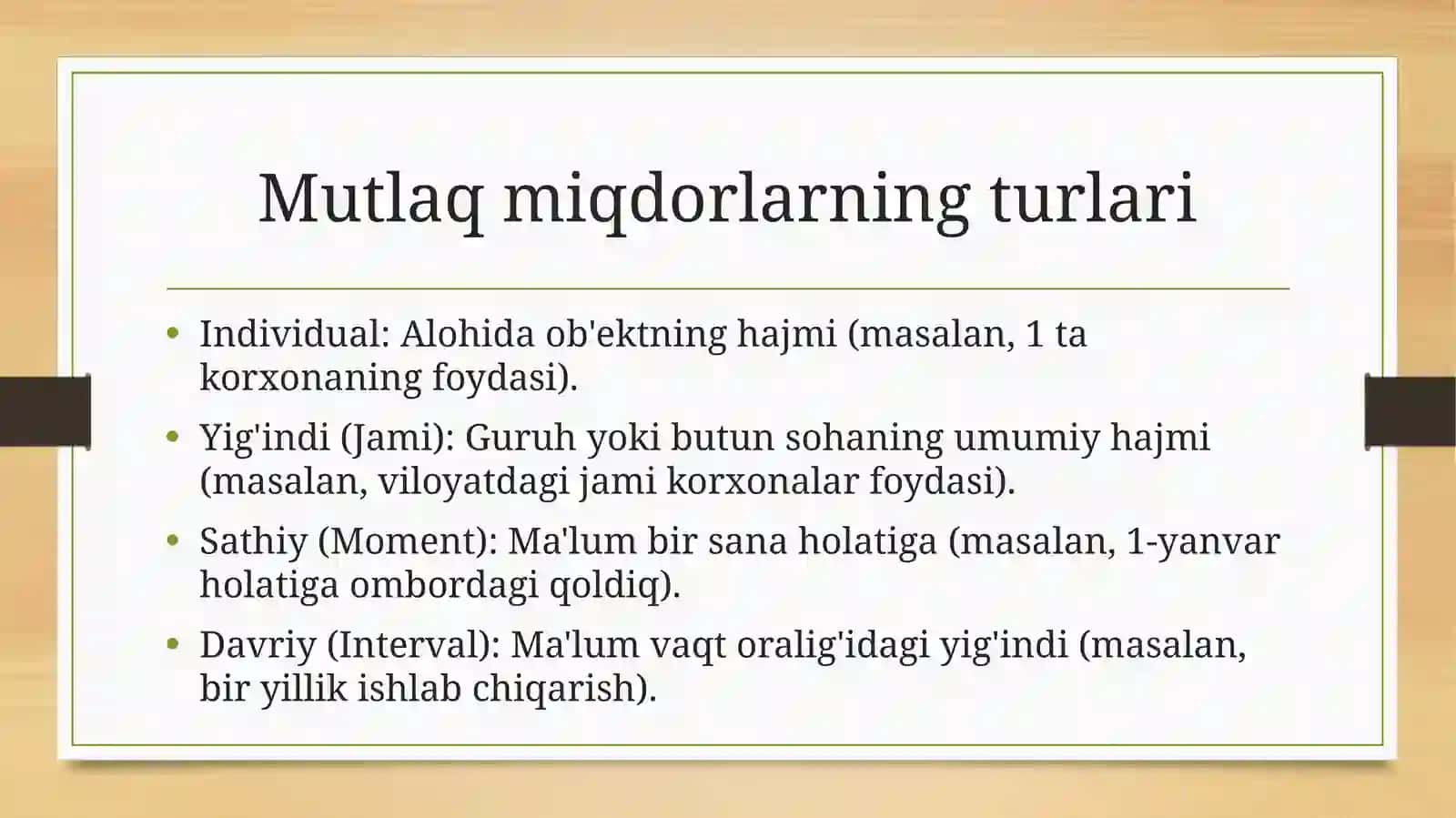 Mutlaq va nisbiy miqdorlar 3