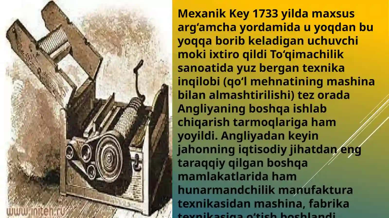 XVIII asr texnologik o‘zgarishlar 3