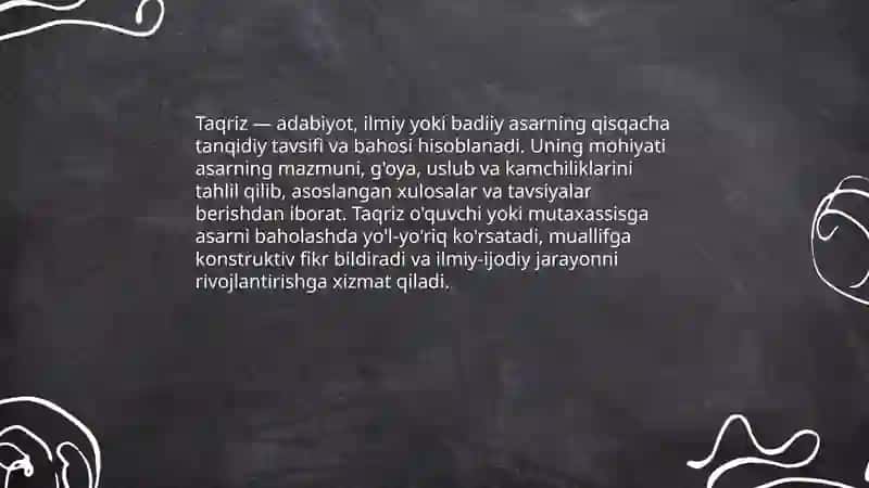 Taqriz va uning turlari 3