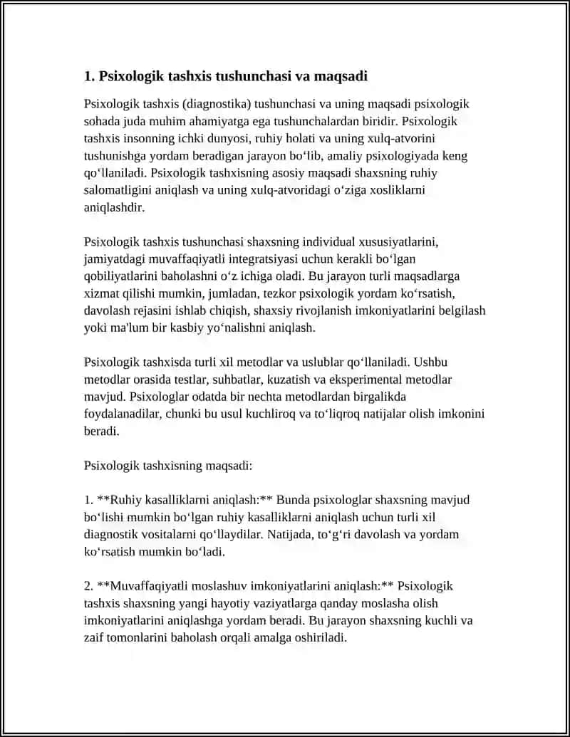 PSIXOLOGIK TASHXIS(DIAGNOZ) 3