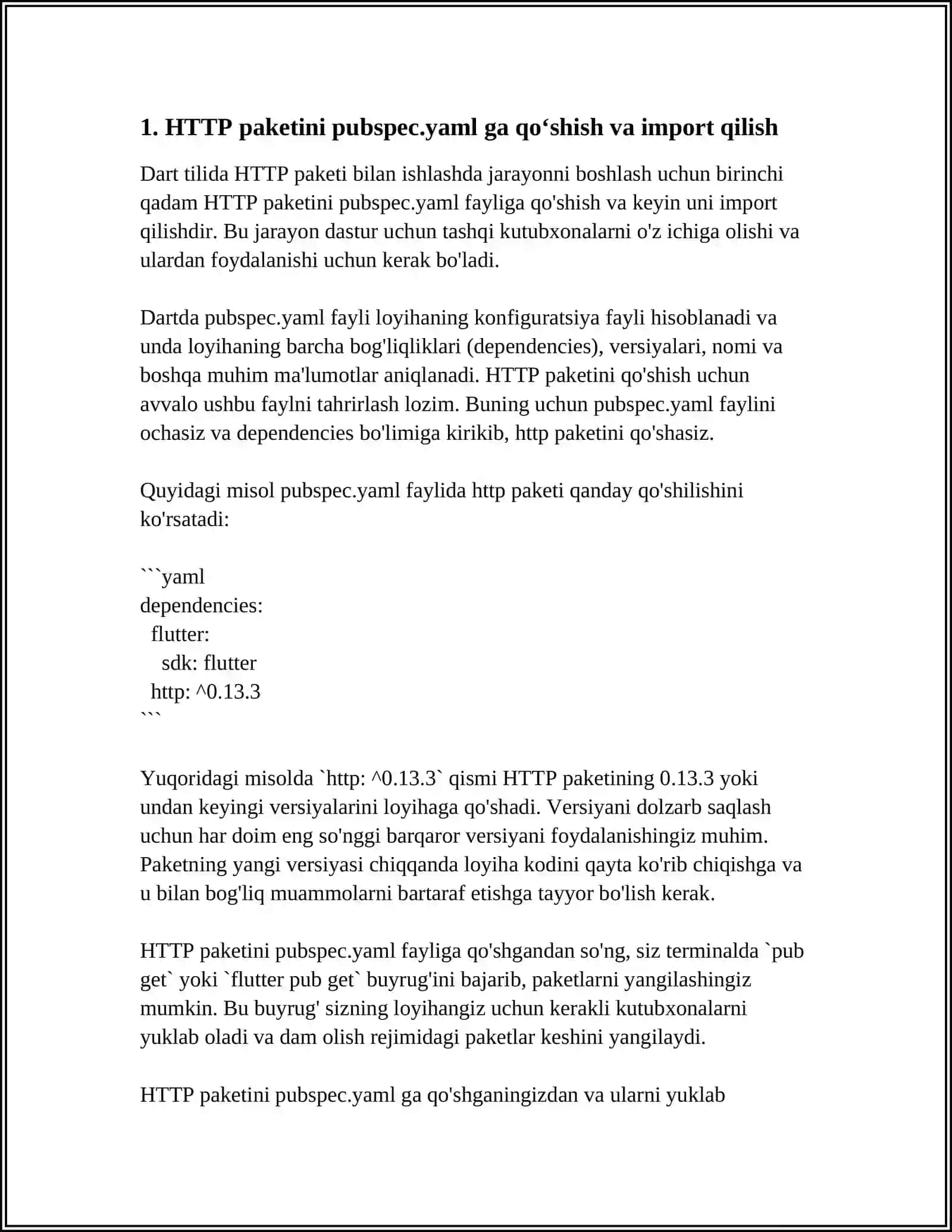 DART TILIDA HTTP PAKETI BILAN ISHLASH 3