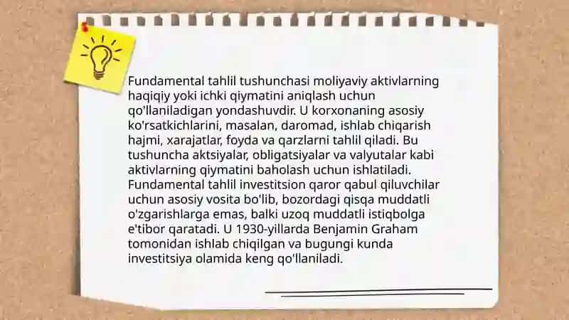 Fundamental tahlilga ta'sir e tuvchi omillar 3