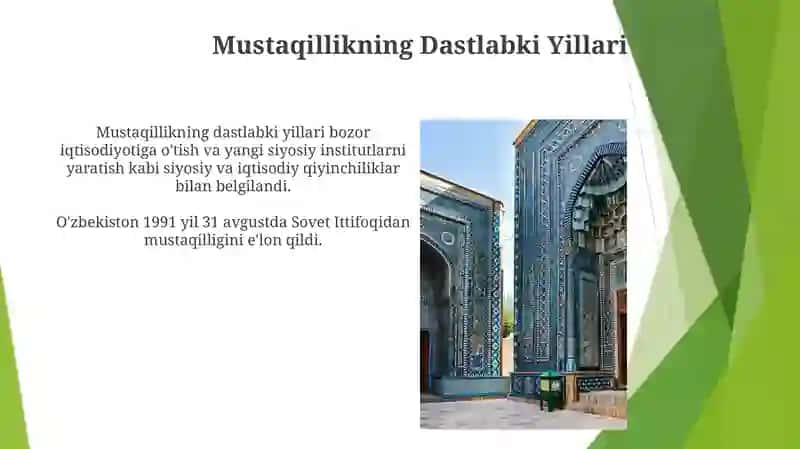 Mustaqillikning Dastlabki Yillari 3