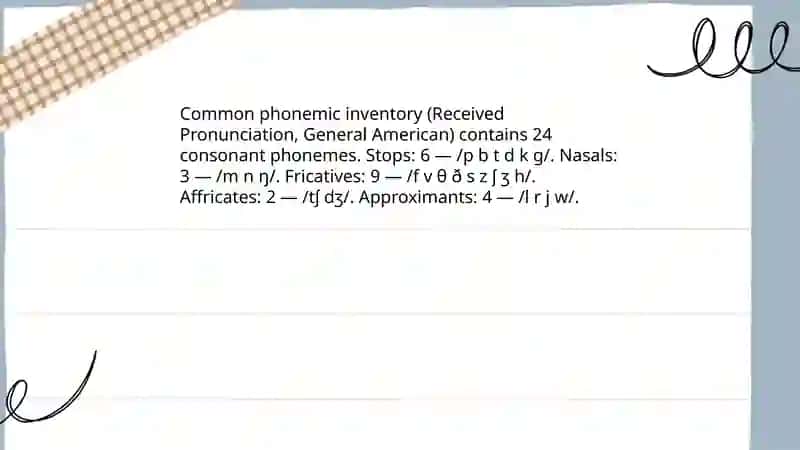 The classification of English consonants 3