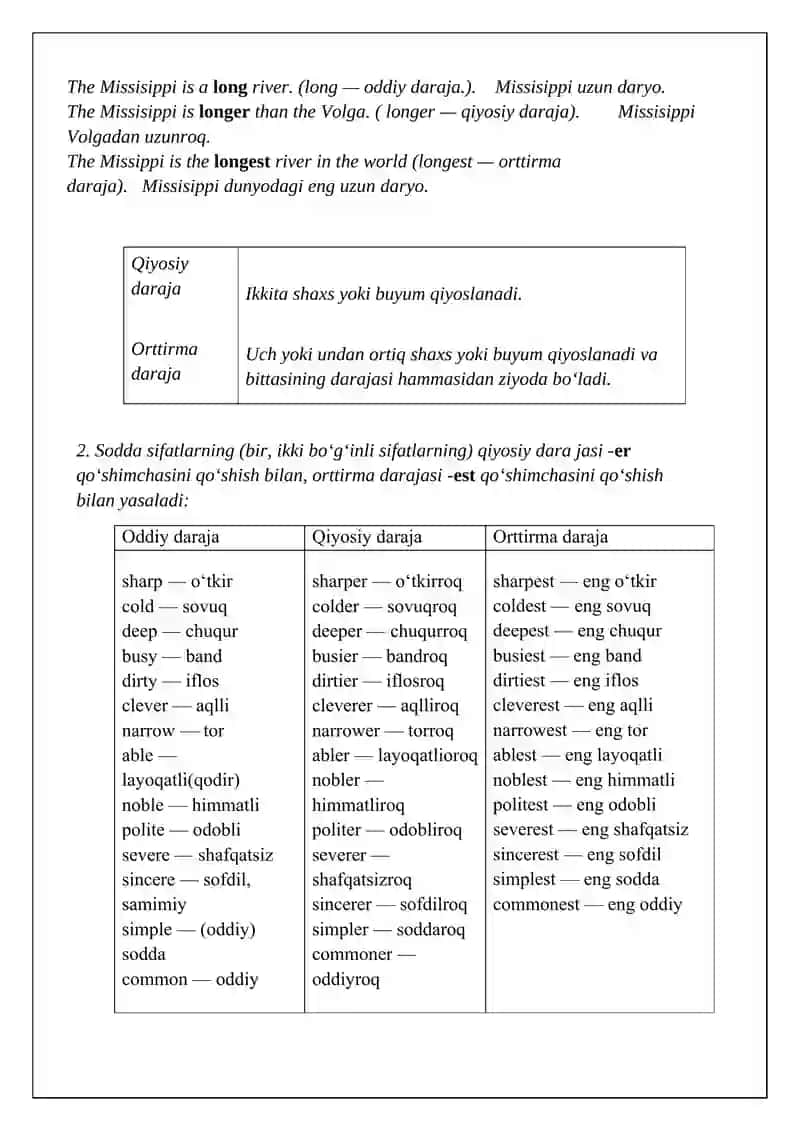 Comparative adjectiv 3