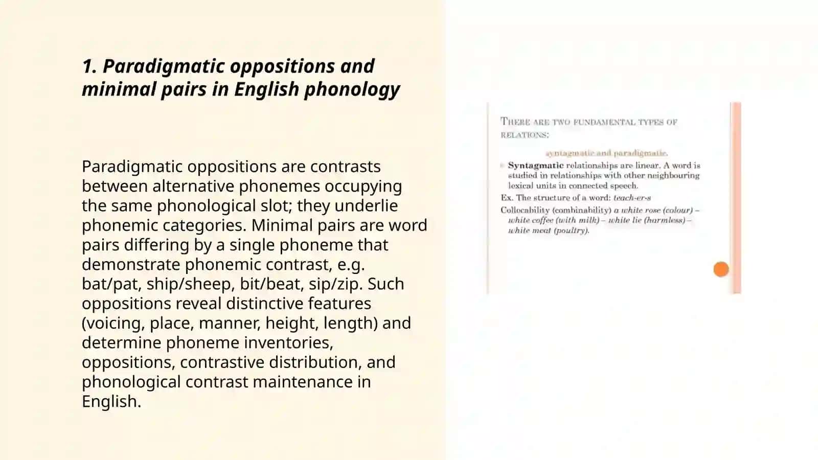 Paradigmatic and Syntagmatic Relations in English Phonology 3