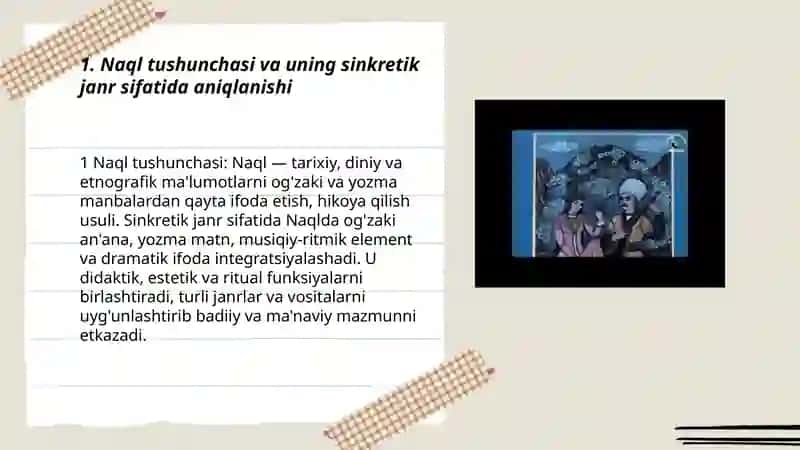 Naql sinkretik janr sifatida 3