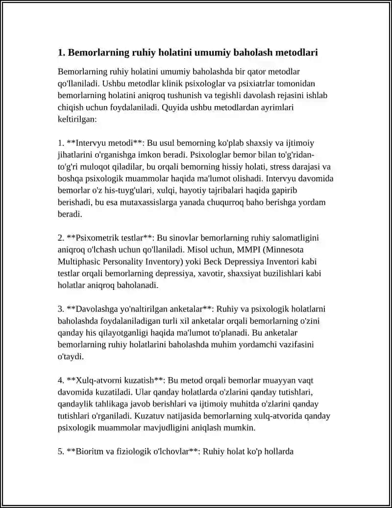 BEMORLARNING RUHIY HOLATI 3