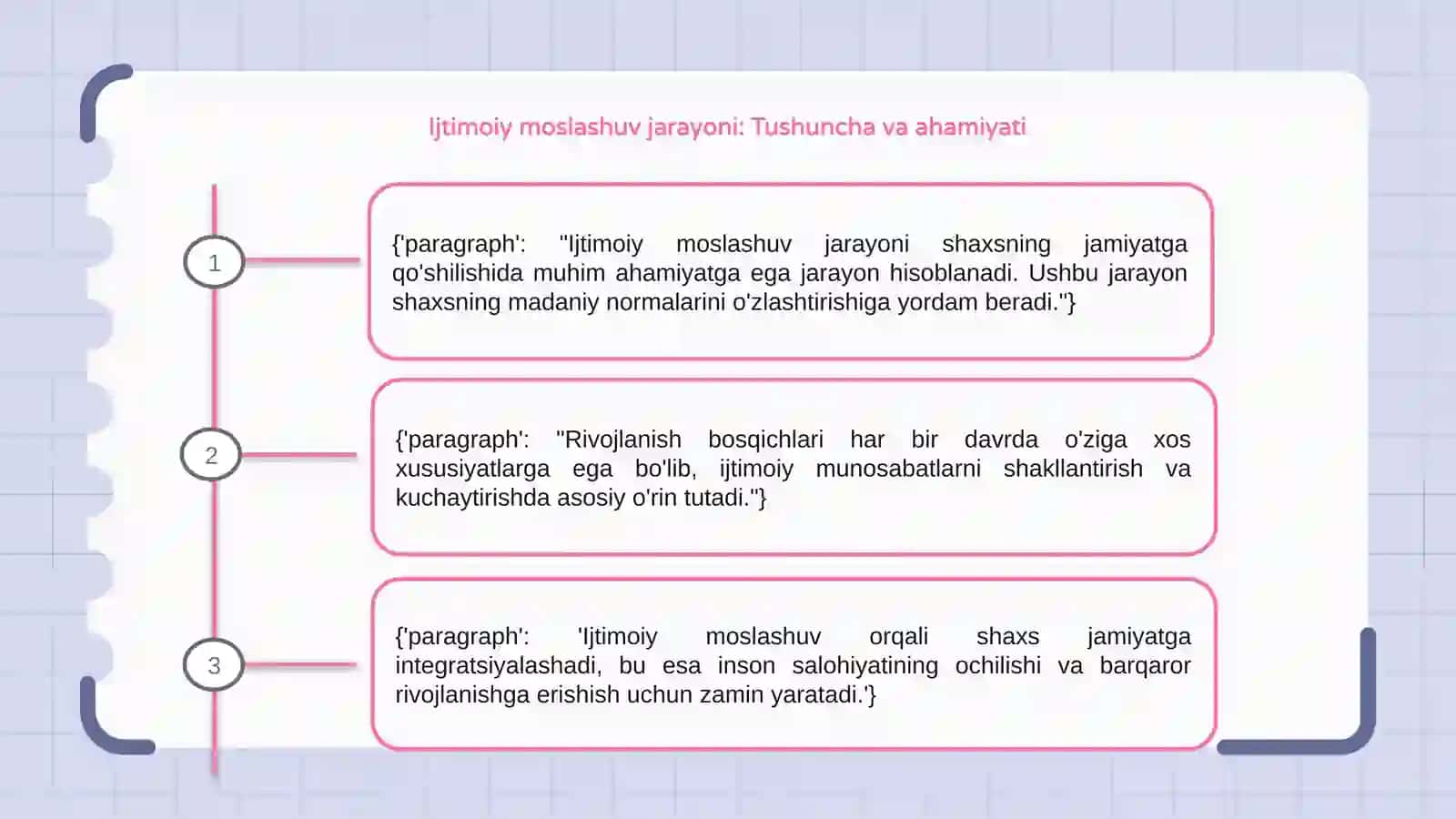 Ijtimoiy moslashuv jarayoni va rivojlanish bosqichlari 3