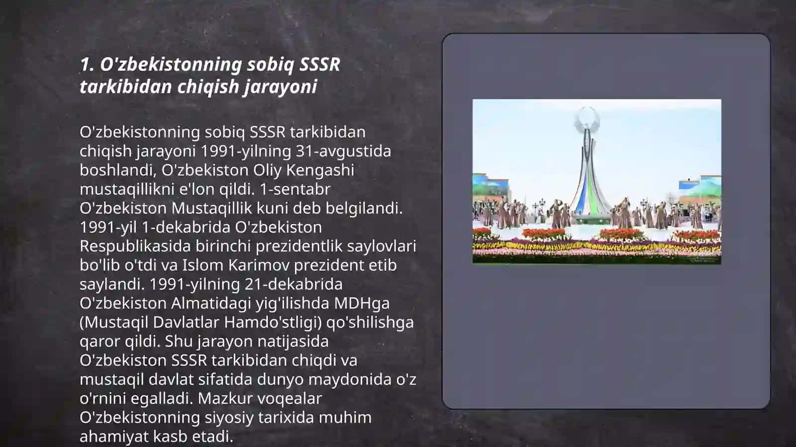 Mustaqillikka erishish arafasida O’zbekistondagi ijtimoiy-siyosiy jarayonlar 3