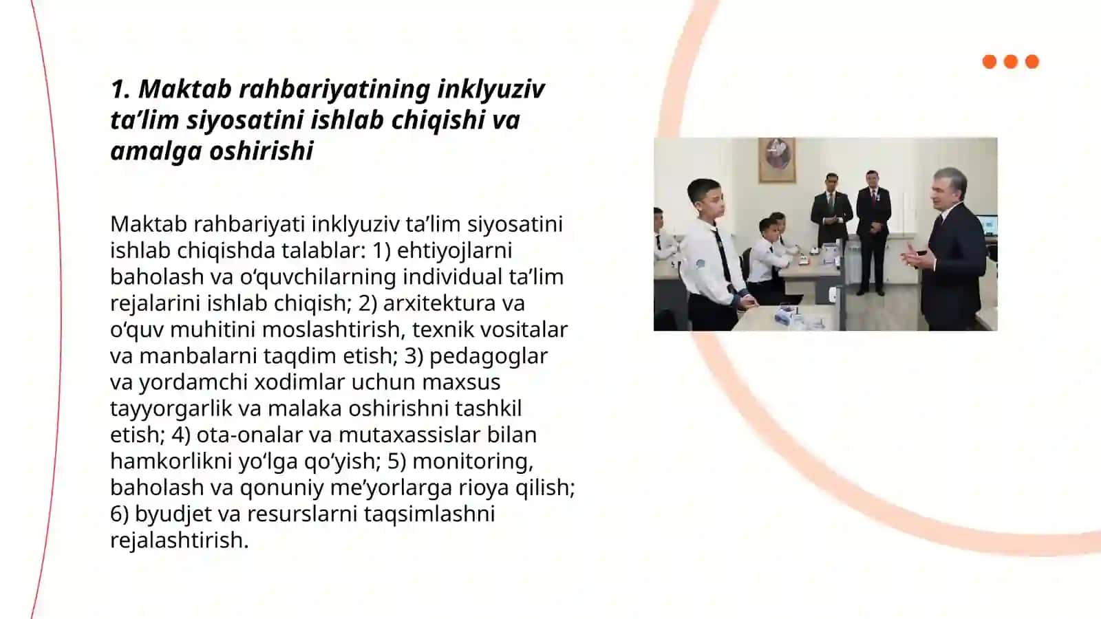 Imkoniyati cheklangan bolalarni inklyuziv ta’lim muassasalarida o‘qitishda maktab va maktab raxbariyatini vazifasi 3