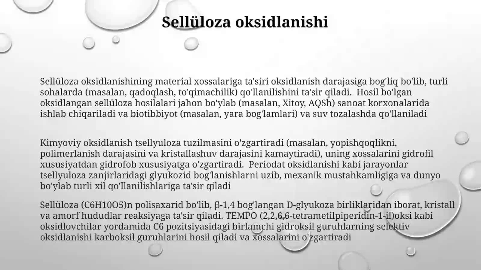 sellulozaning kimyoviy tuzilishi 3