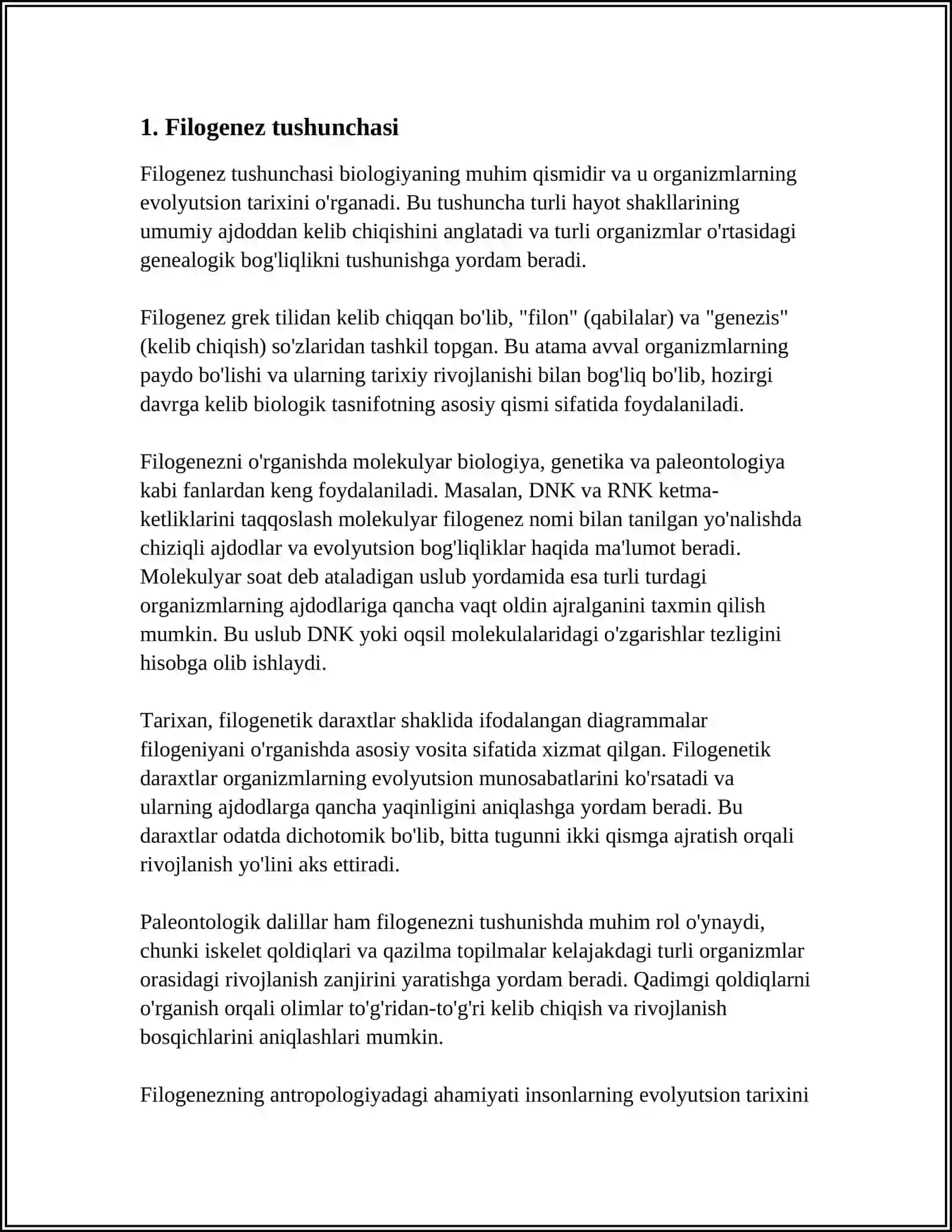 FILOGENIZ VA ONTOGENEZ HAQIDA TUSHUNCHA 3