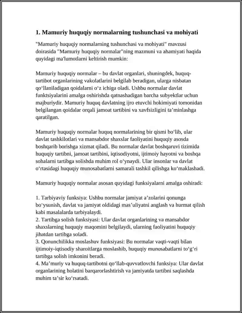 Mamuriy Huquqiy Normalar 3