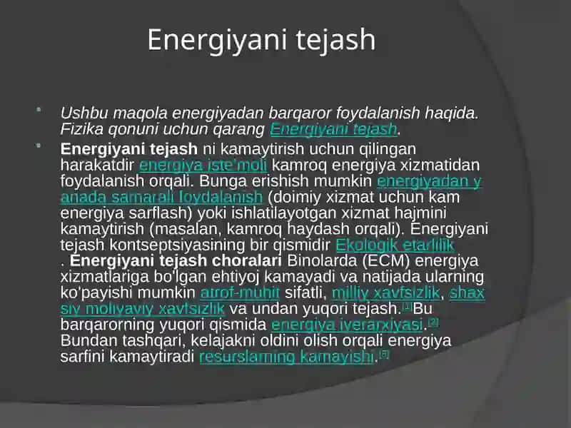 maishiy iste'molchilar energiya tejash 3