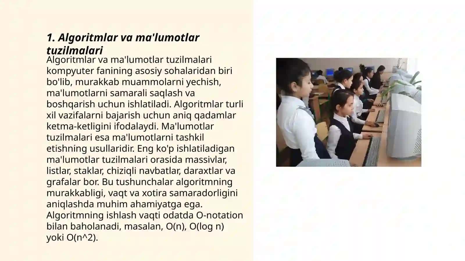 Algoritmlar va ma'lumotlar tuzilmalari 3