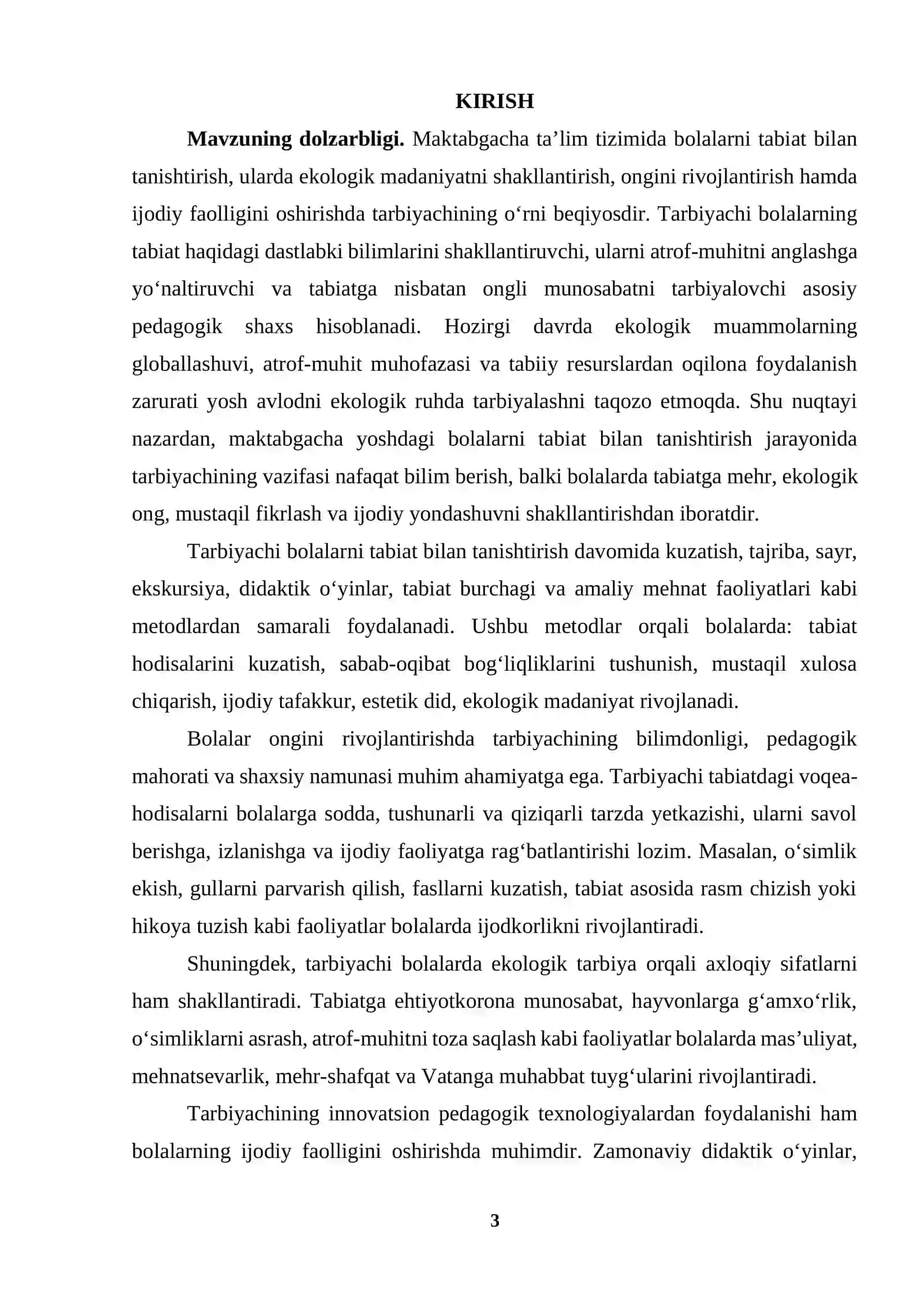 BOLALARNI TABIAT BILAN TANISHTIRISH 3