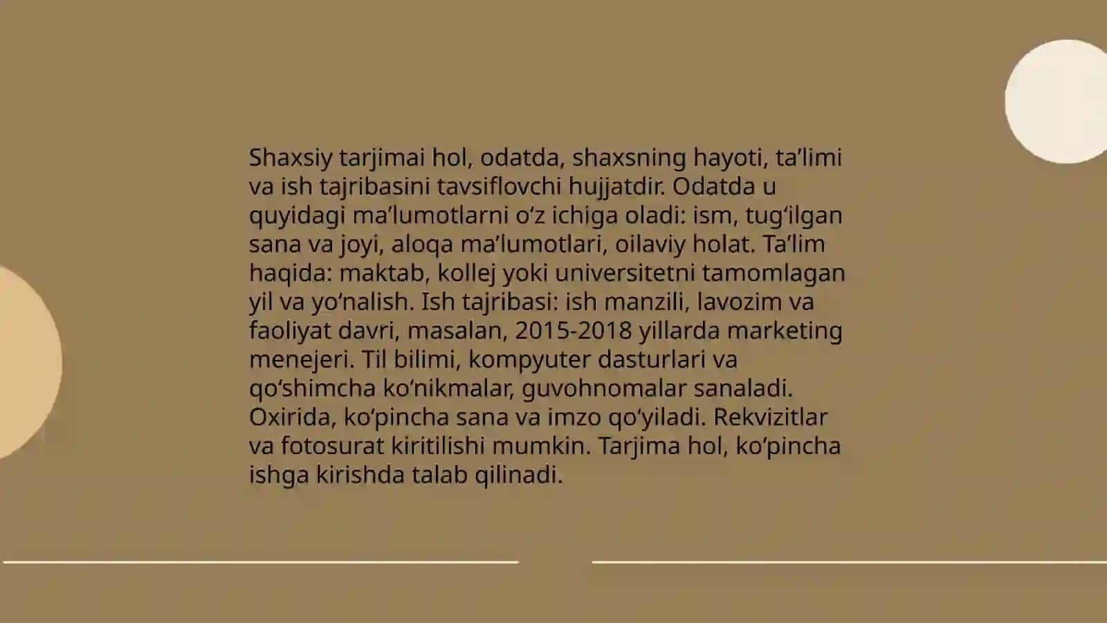 Shaxsiy ish qogʻozlari 3