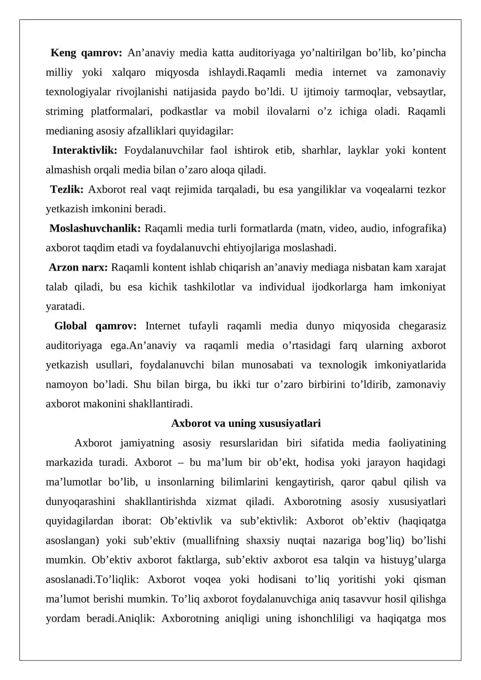 Media makonda axborotni taqdim etish 3