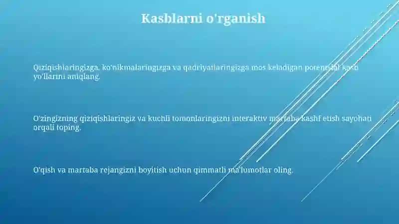 O‘quvchilarni kasbga yo‘llashda qiziqishlarini aniqlash anketasi 3