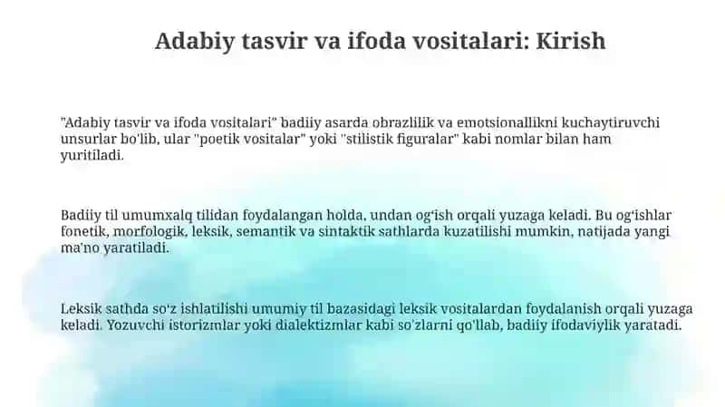 Adabiy tasvir va ifoda vositalari 3