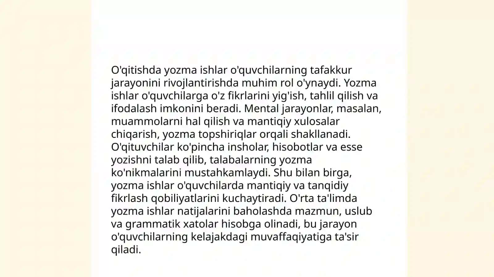 O'qitishda yozma ishlar va tafakkur jarayoni 3