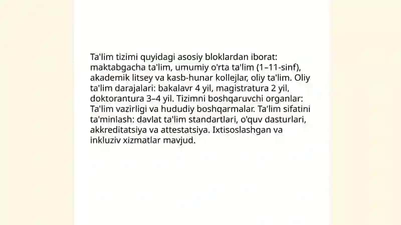 Ta'lim tizimi va uning tuzilishi 3