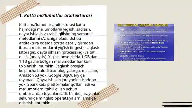 Katta ma’lumotlar arxitekturasi 3