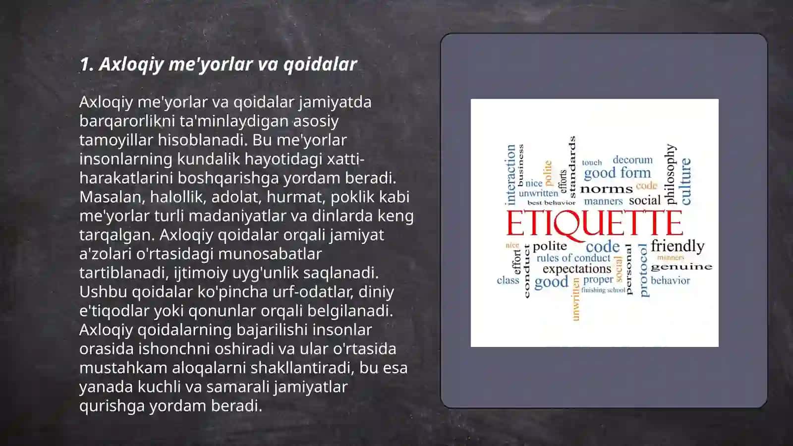 Axloqiy me'yorlar va qoidalar 3