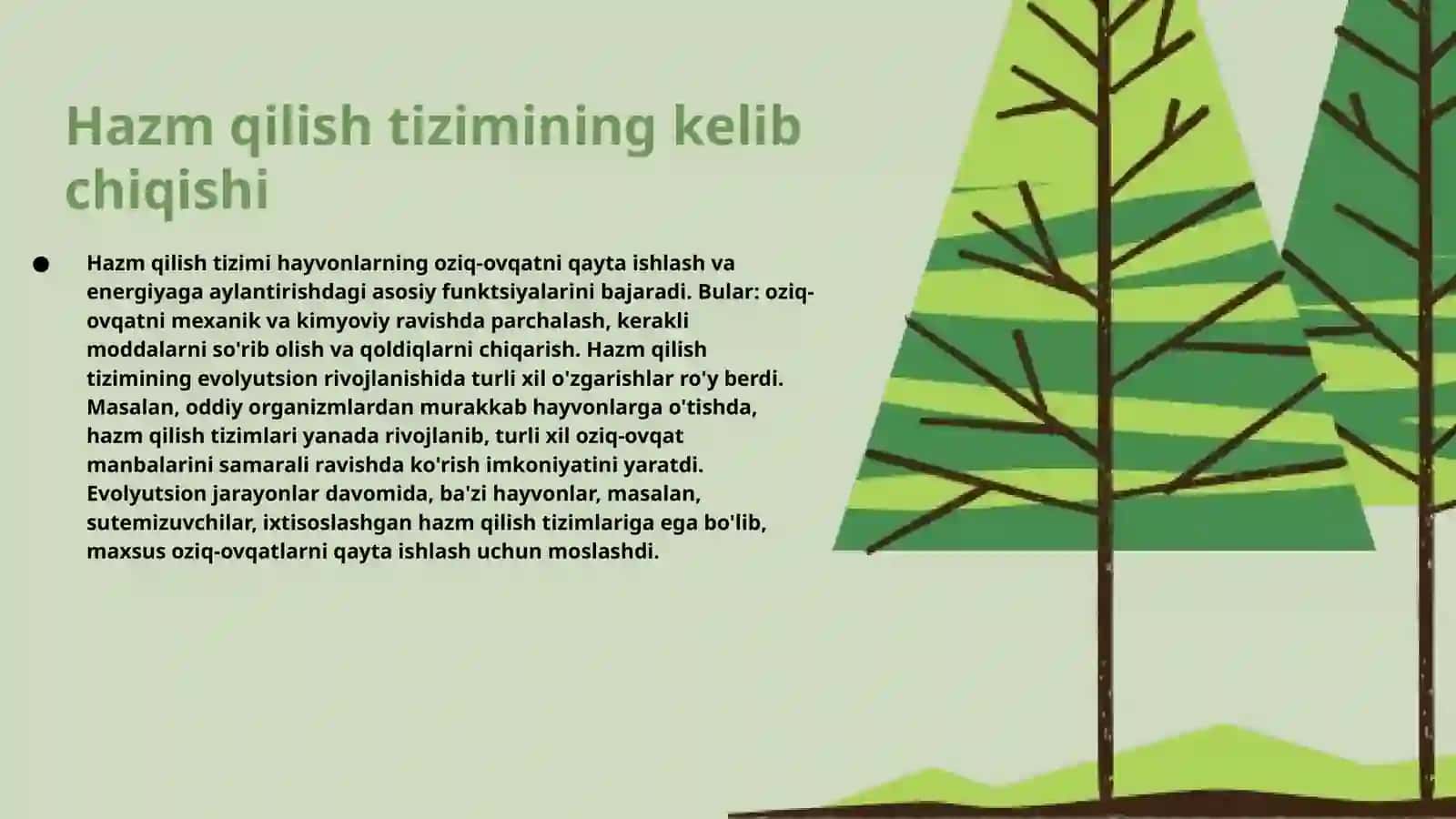hazm qilish azolarining filogenizi 3
