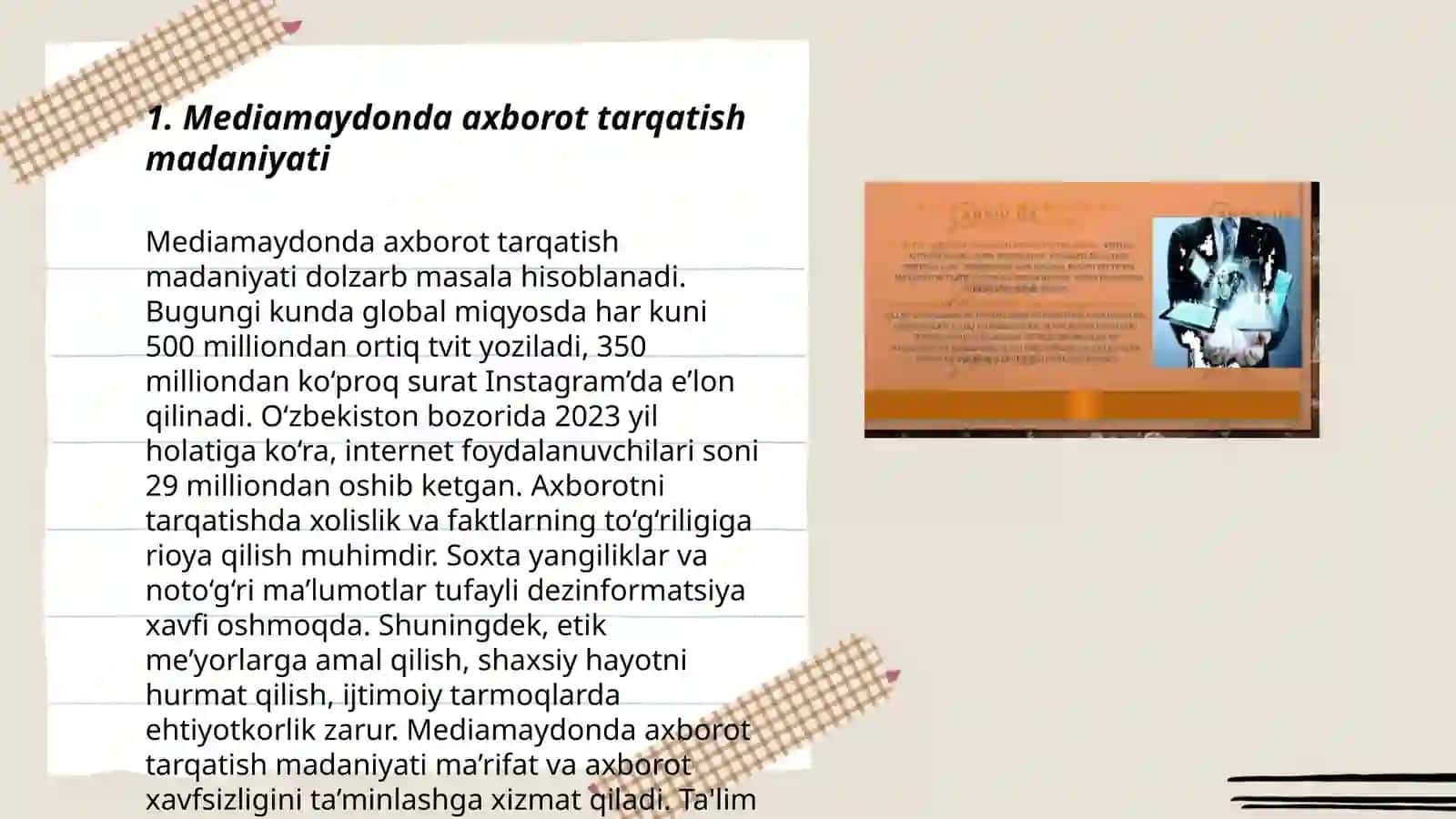 Mediamaydonda axborot tarqatish madaniyati 3