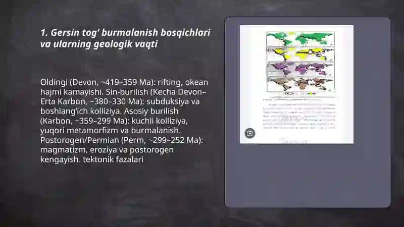 Gersin va kaledon togʻ burmalanish bosqichlari tarxi 3